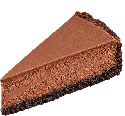 Fatia de cheesecake de chocolate, sem cobertura