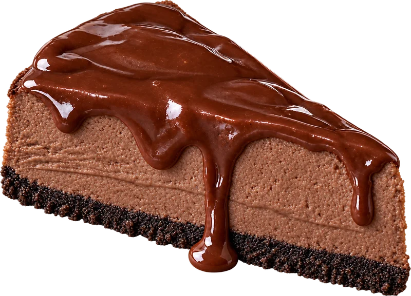 Fatia de cheesecake sabor Duplo Chocolate