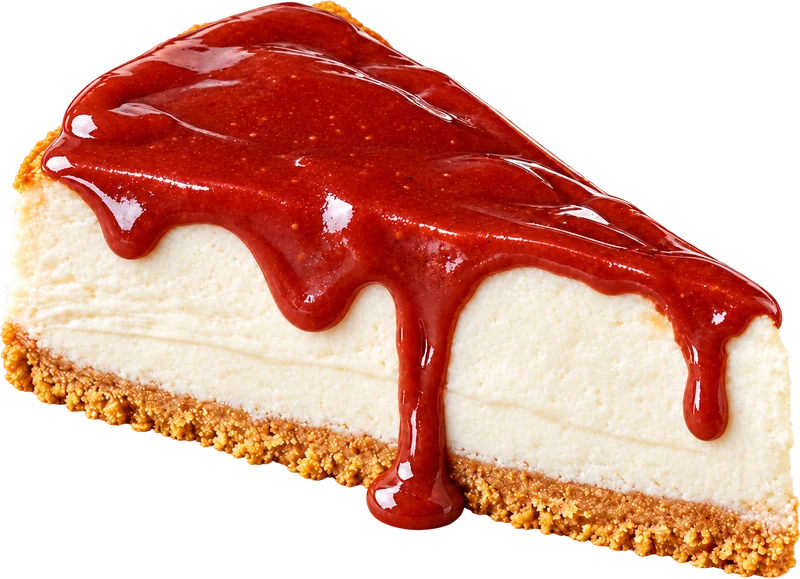 Fatia de cheesecake sabor Goiaba