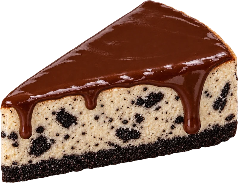 Fatia de cheesecake sabor Oreo