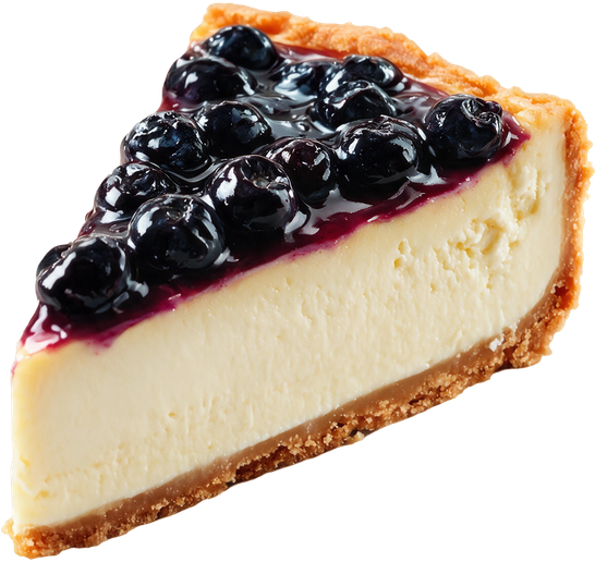 Fatia de cheesecake de blue berry