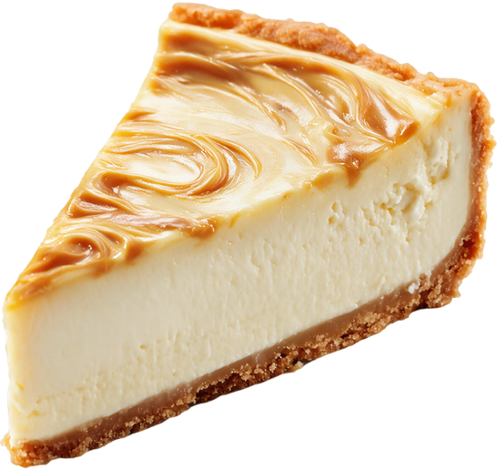 Fatia de cheesecake de doce de leite