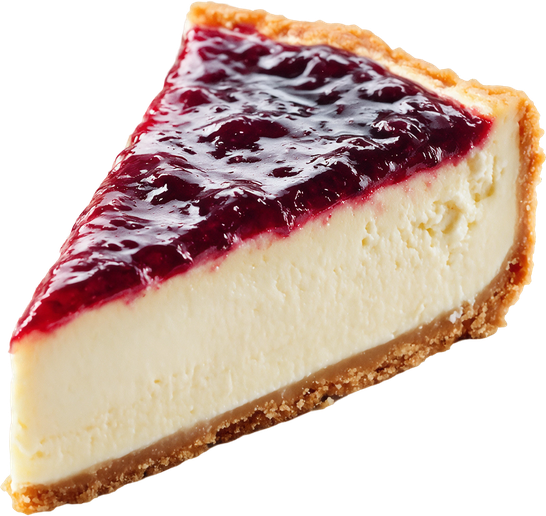 Fatia de cheesecake de frutas vermelhas