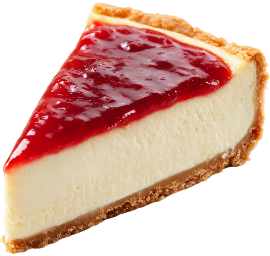 Fatia de cheesecake de morangos